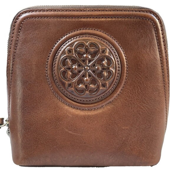 Rare BRIGHTON Ferrara Fina Mini Cross Body BROWN Smooth Leather F958871 - Picture 2 of 16